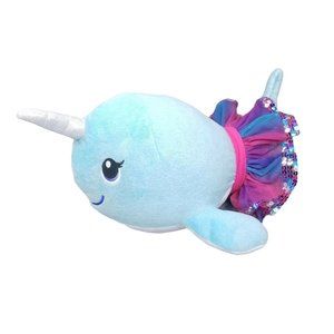 Build A Bear BAB Narwhal Whale Tutu Plush Blue 17"